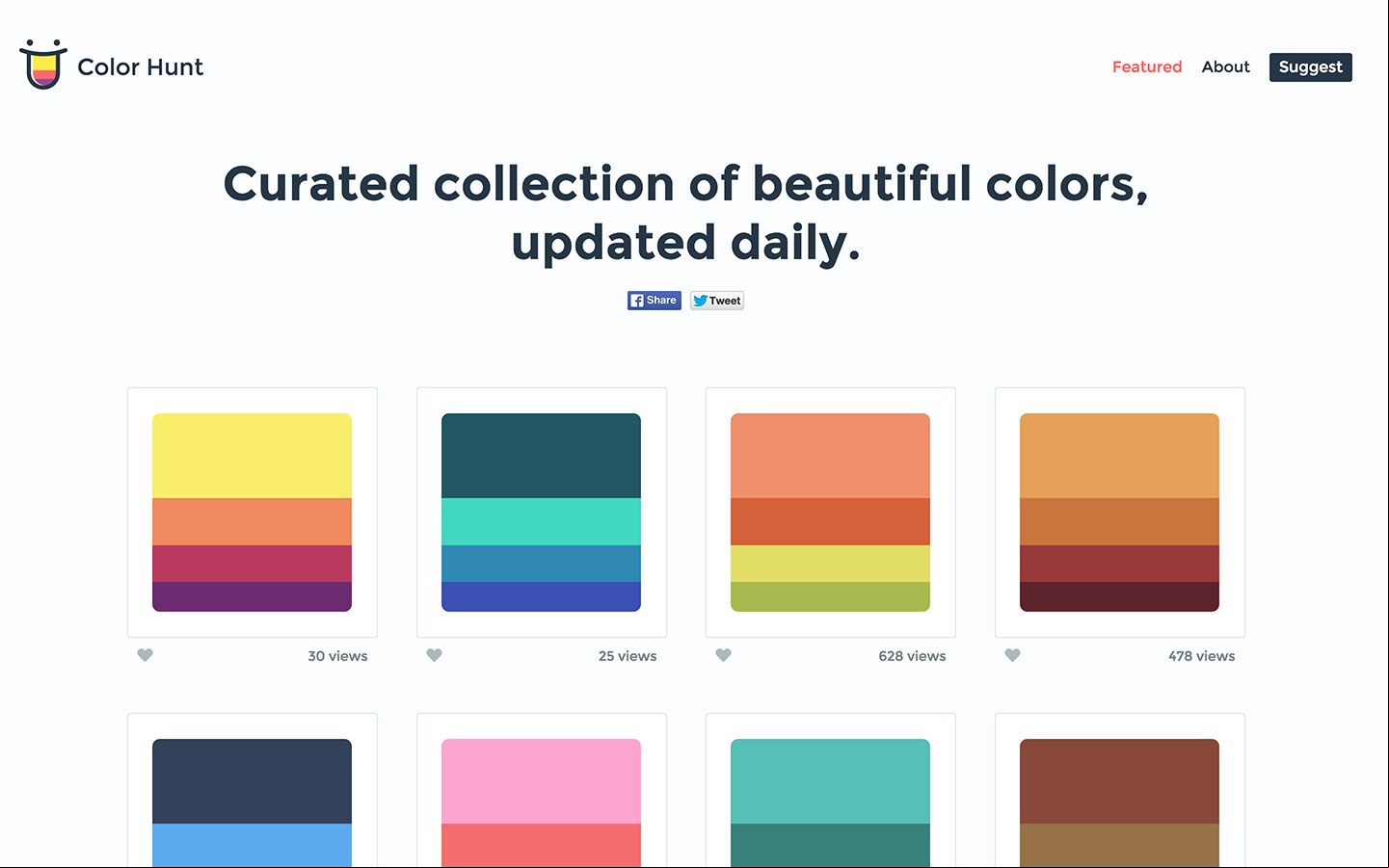 Generador de paleta de colores color Hunt