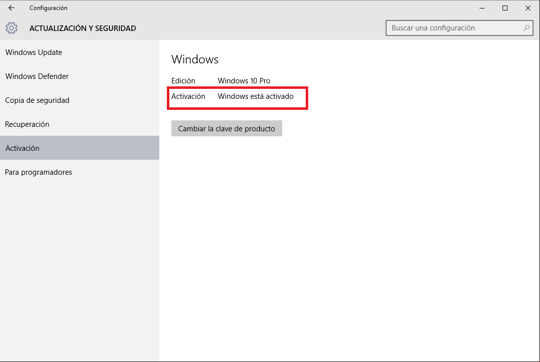 Windows 10 esta Activado