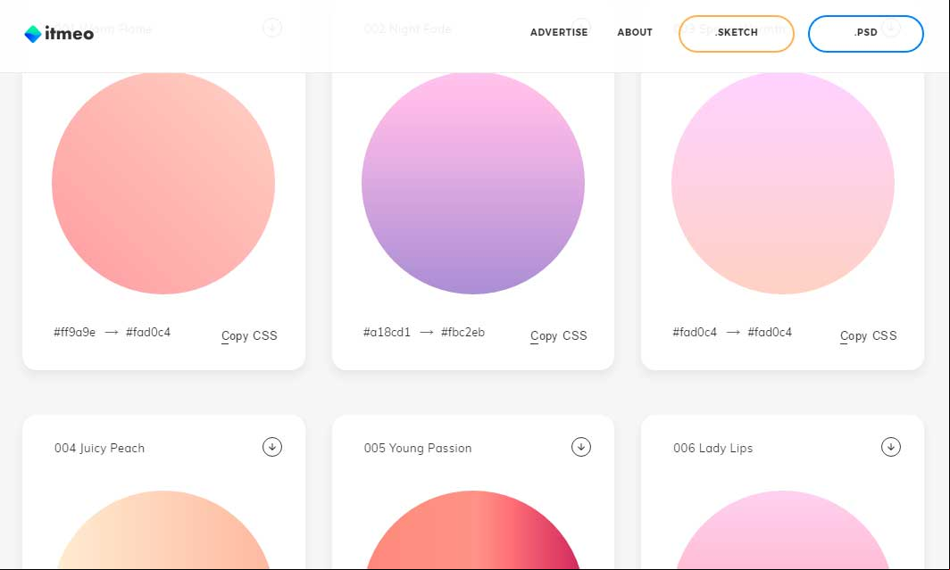 WebGradients Generador de gradients