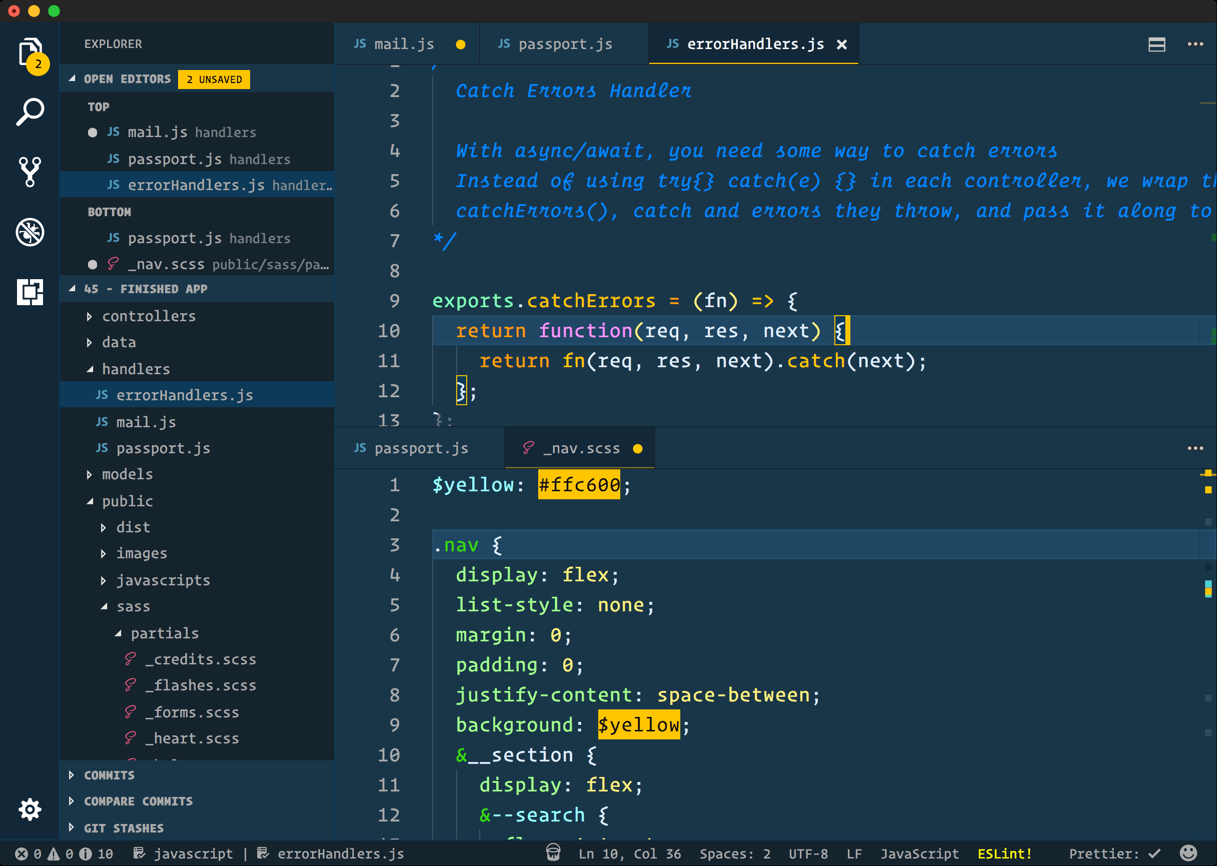 Cobalt2 Theme for VS Code