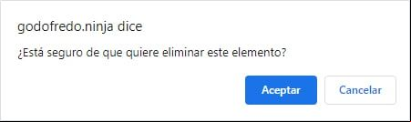 Window.confirm() nos muestra una ventana de diálogo