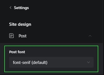 chose post font for ghost theme