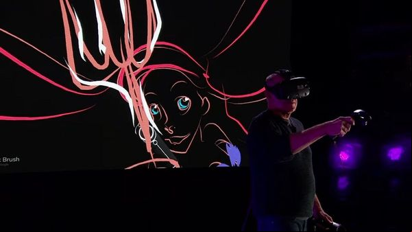 Glen Keane animador de Disney dibuja a Ariel la sirenita en vivo utilizando la realidad virtual